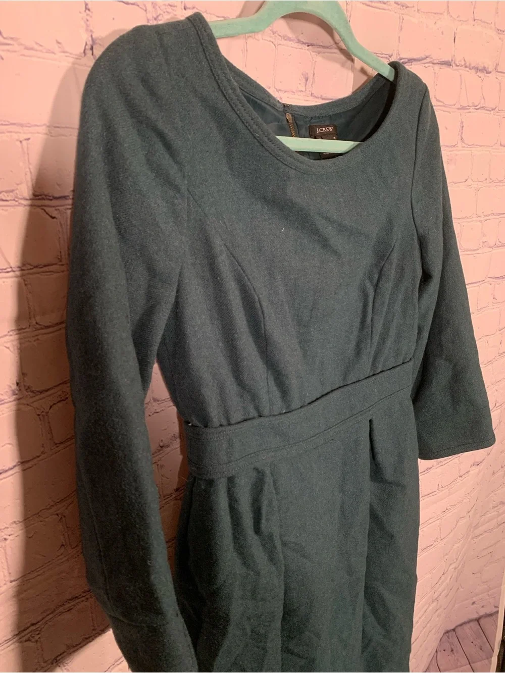 J.Crew Womens Wool Blend Sheath Dress Teal Green Sz 4 Business Corpcore Office